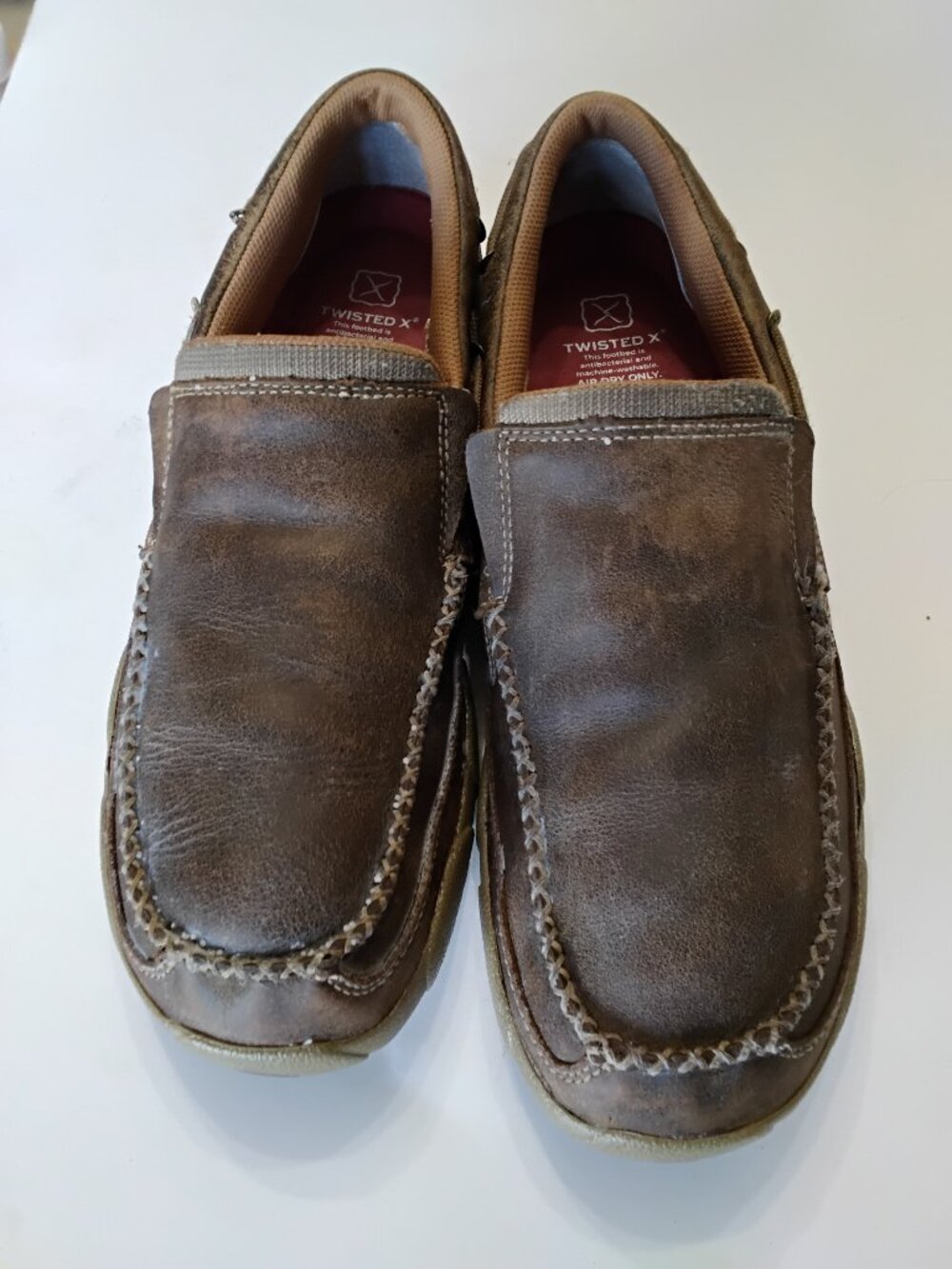 Twisted X Men's Slip-On Driving Moc MDMS002 Brown Bomber Leather Size 11M